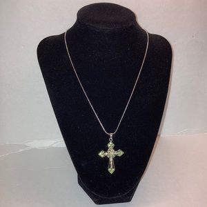 Green stones Celtic cross
